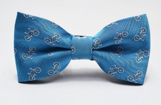 Kinder Stoff Fliege blau Fahrrad Motiv bow tie